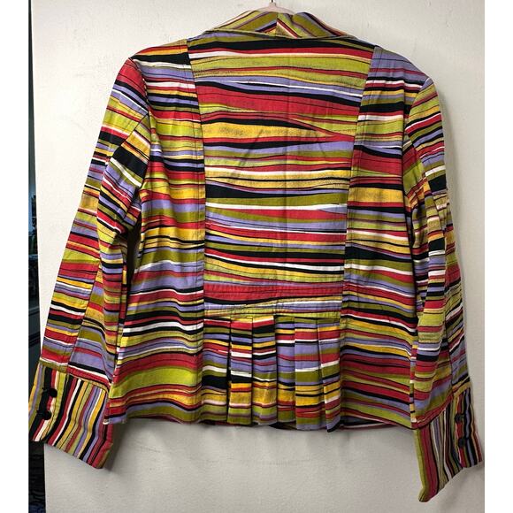 Sz 12 NWOT Gabriella Molinari Striped Blazer Jacket Multicolor Retro Maximalist - Picture 7 of 7